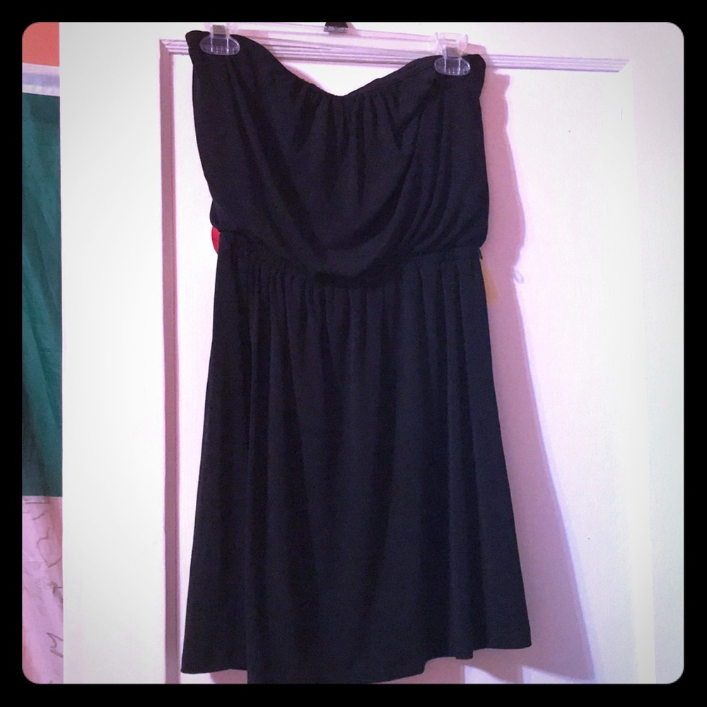 Strapless black dress
